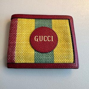 Gucci Linen & Leather Wallet